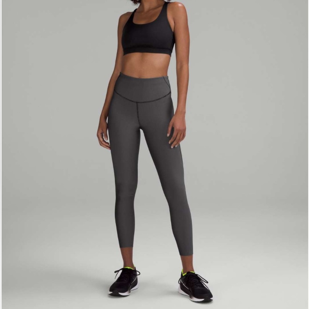 Lululemon Base Pace High-Rise Tight 25" *Two-Tone Ribbed Black / Gull Grey‎